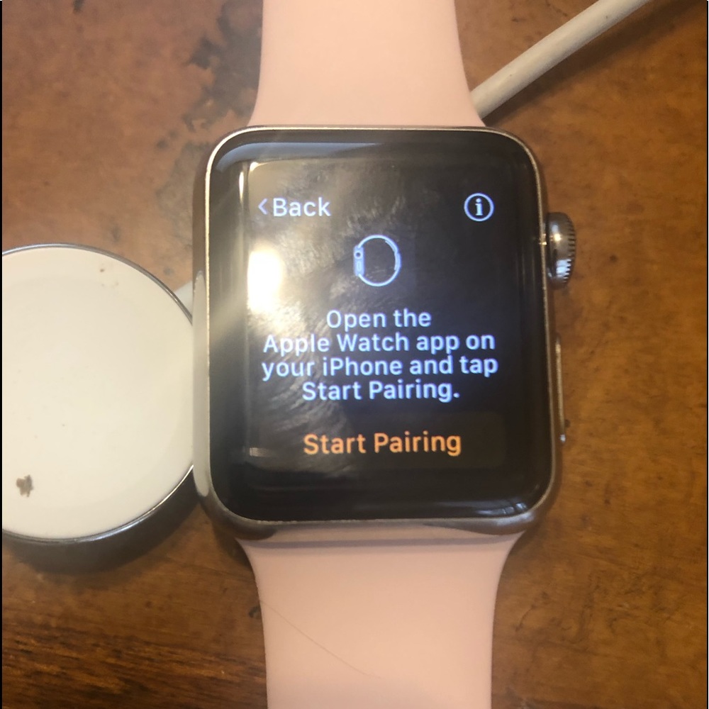 Ladies 38mm silver face Apple Watch.   Series 3